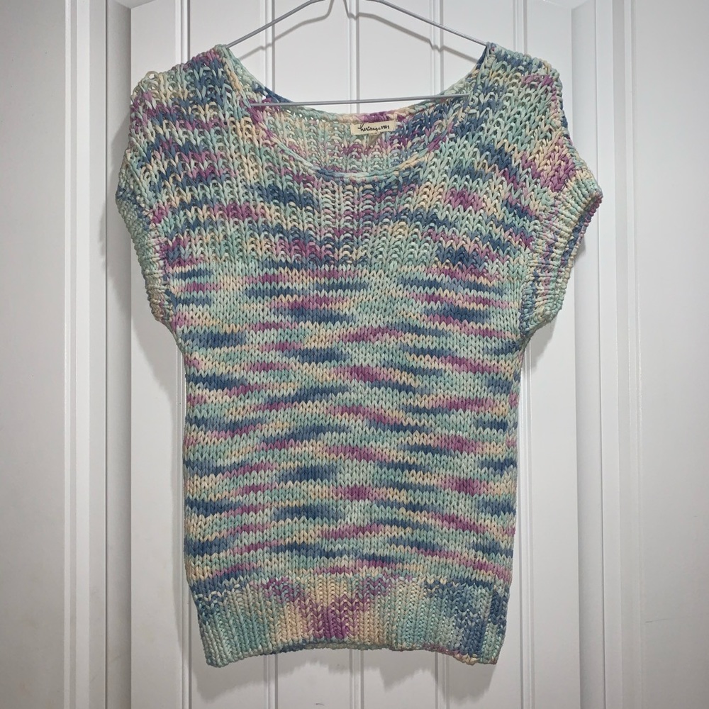 Colorful knit sweater top